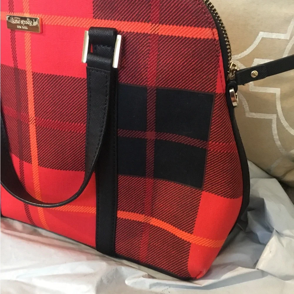 EUC Kate Spade Newbury Lane Plaid Tote Bag - Picture 3 of 11